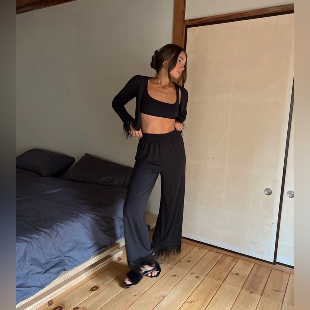Weworewhat Feather modal jersey Cardigan and Pull on Pant